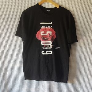 Milano Black and Red Short Sleeve Tee XL